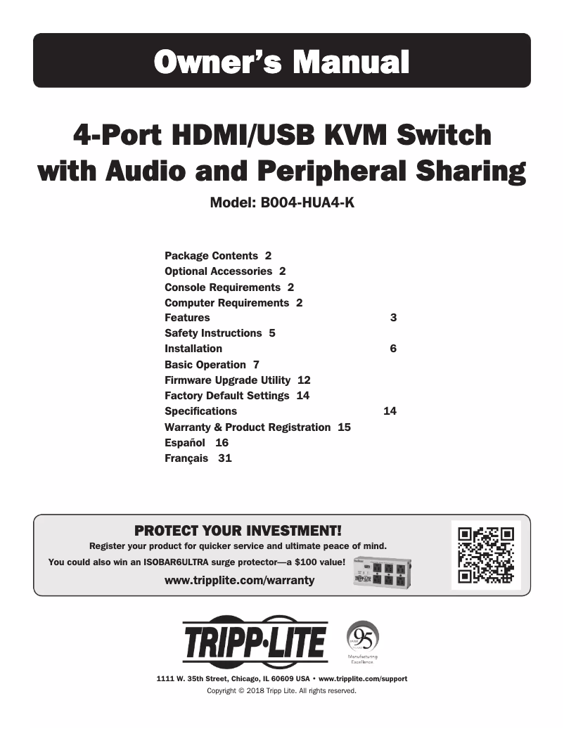 Image de la première page du manuel de l'appareil B004-HUA4-K