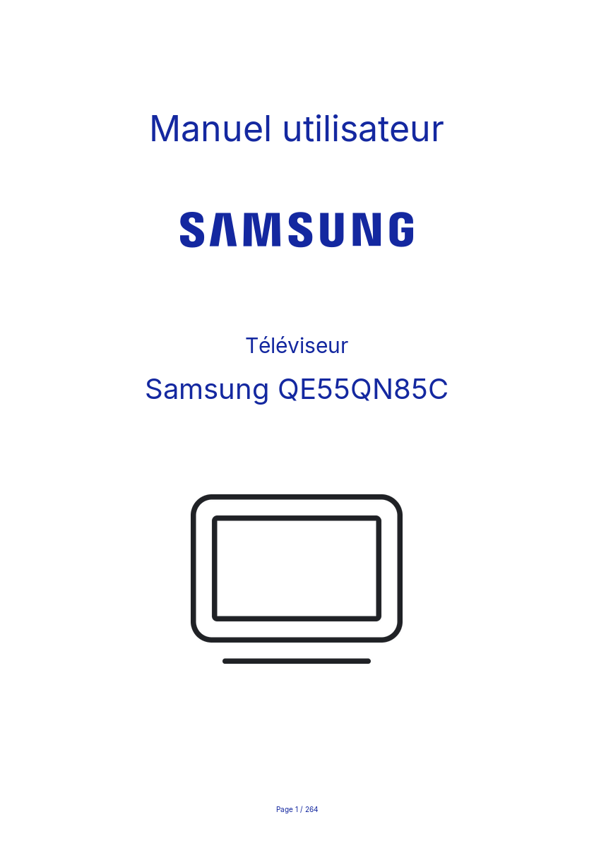 Page n°1 - Manuel utilisateur Samsung QE55QN85C