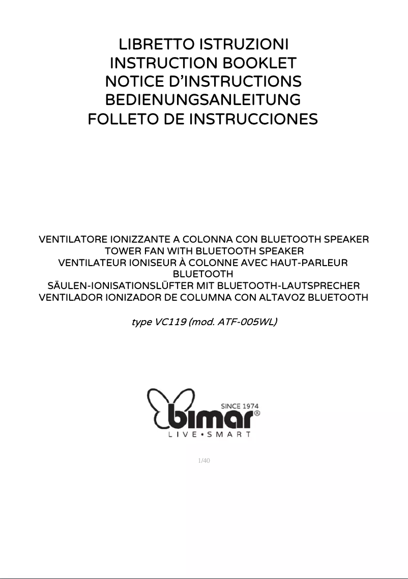 Page n°1 - Manuel utilisateur Bimar VC119