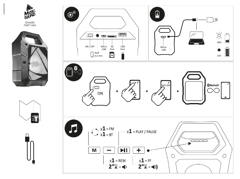 Page 1 de la notice Manuel utilisateur Music Sound Party Mini