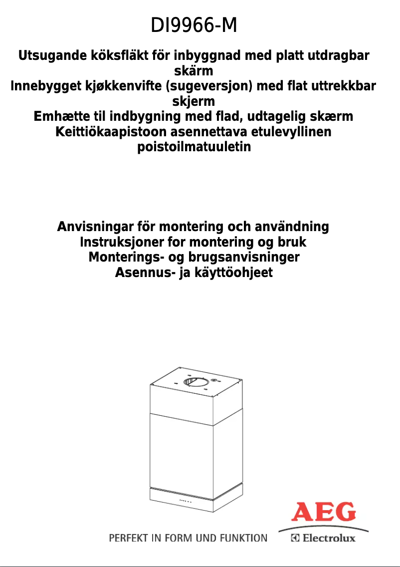 Página 1 del manual Manual de usuario AEG DI9966-M