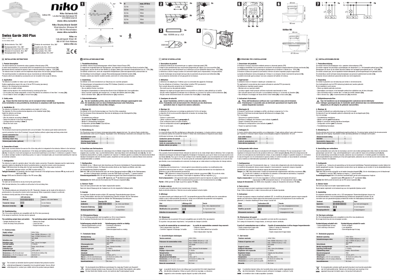 Page 1 de la notice Manuel utilisateur Niko Swiss Garde 360 Plus