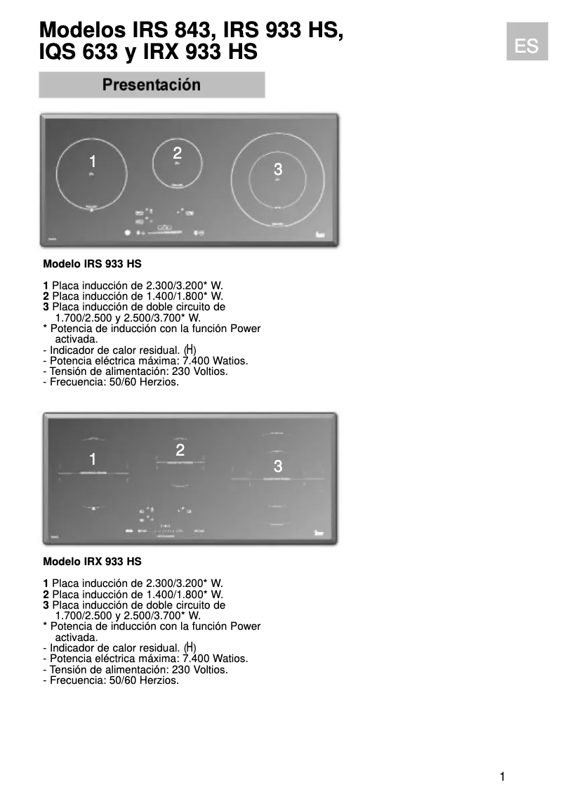 Page n°1 - Guide d'installation Teka IRS 933 HS