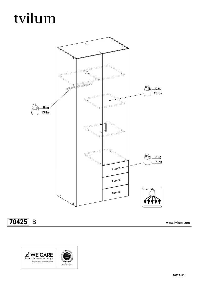 Page 1 de la notice Manuel utilisateur Wehkamp Space (200x78x50)