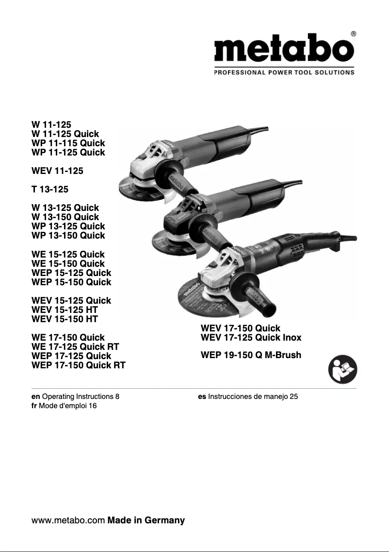 Page 1 de la notice Manuel utilisateur Metabo WEP 19-150 Q M-Brush