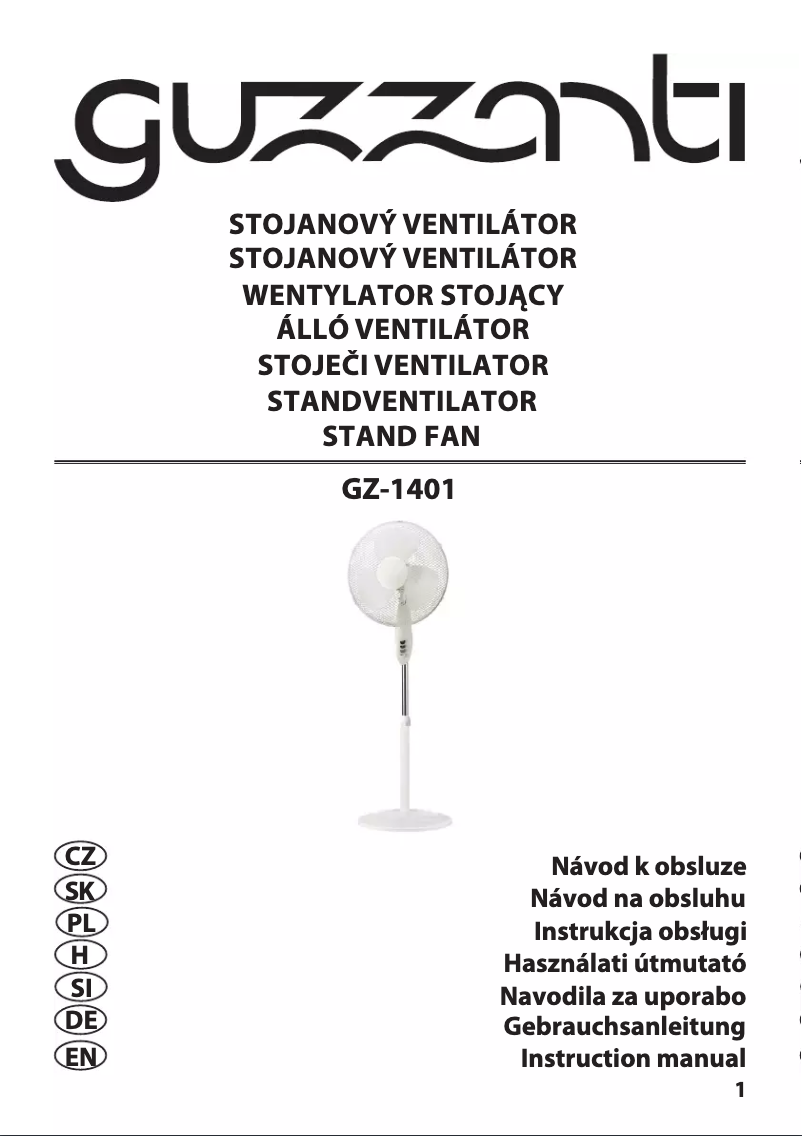Page 1 de la notice Manuel utilisateur Guzzanti GZ-1401