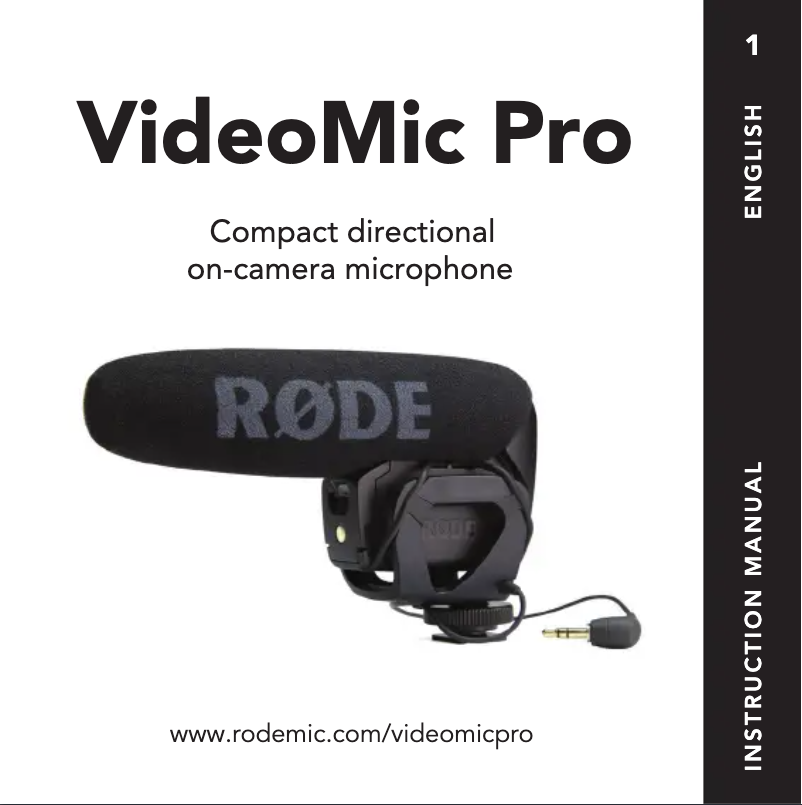 Page 1 de la notice Manuel utilisateur Røde VIDEOMIC PRO R