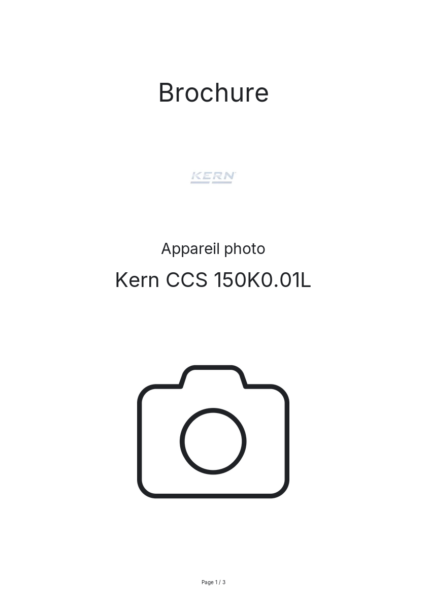 Image de la première page du manuel de l'appareil CCS 150K0.01L