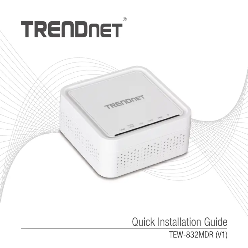 Page 1 de la notice Manuel utilisateur TRENDnet TEW-832MDR