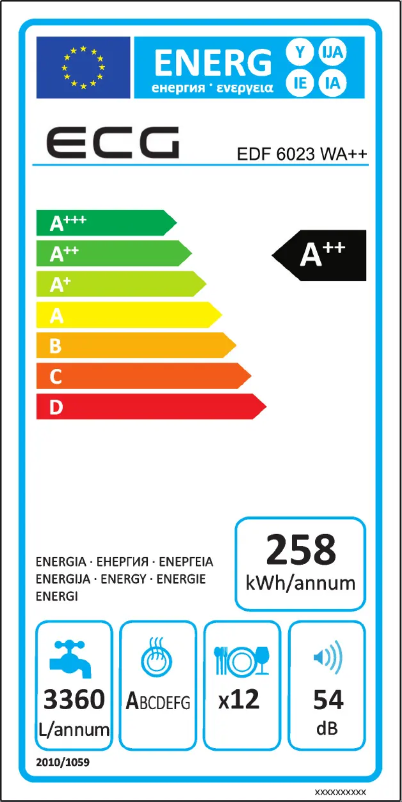 Page n°1 - Label énergétique ECG EDF 6023 WA++