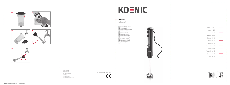Page n°1 - Manuel utilisateur Koenic KHB 3121