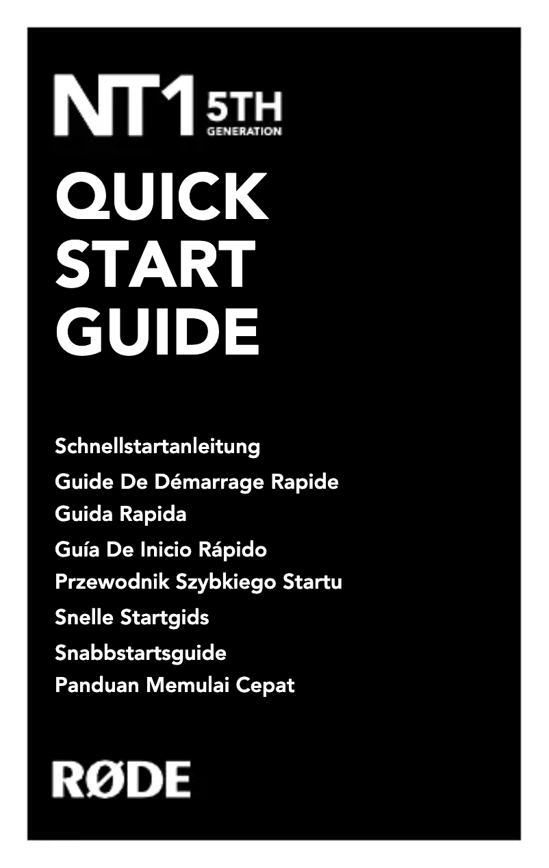 Page n°1 - Manuel utilisateur Røde NT1-A 5th Gen