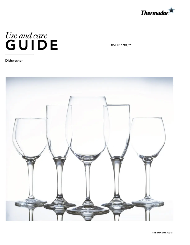 Page 1 of the manual User Manual Thermador DWHD770CPR