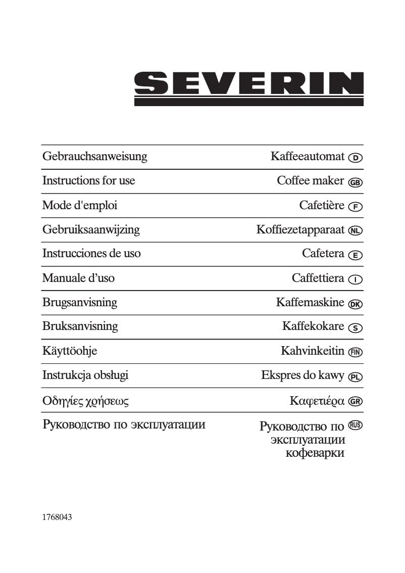 Page n°1 - Manuel utilisateur Severin KA 4037