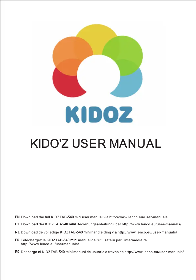 Page n°1 - Manuel utilisateur Lenco Kidztab-540