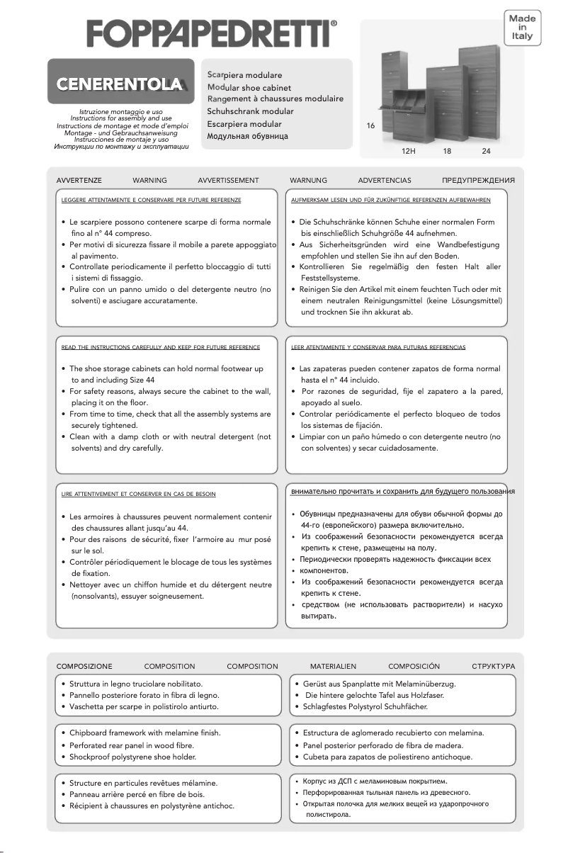 Page n°1 - Manuel utilisateur Foppapedretti Cenerentola 16