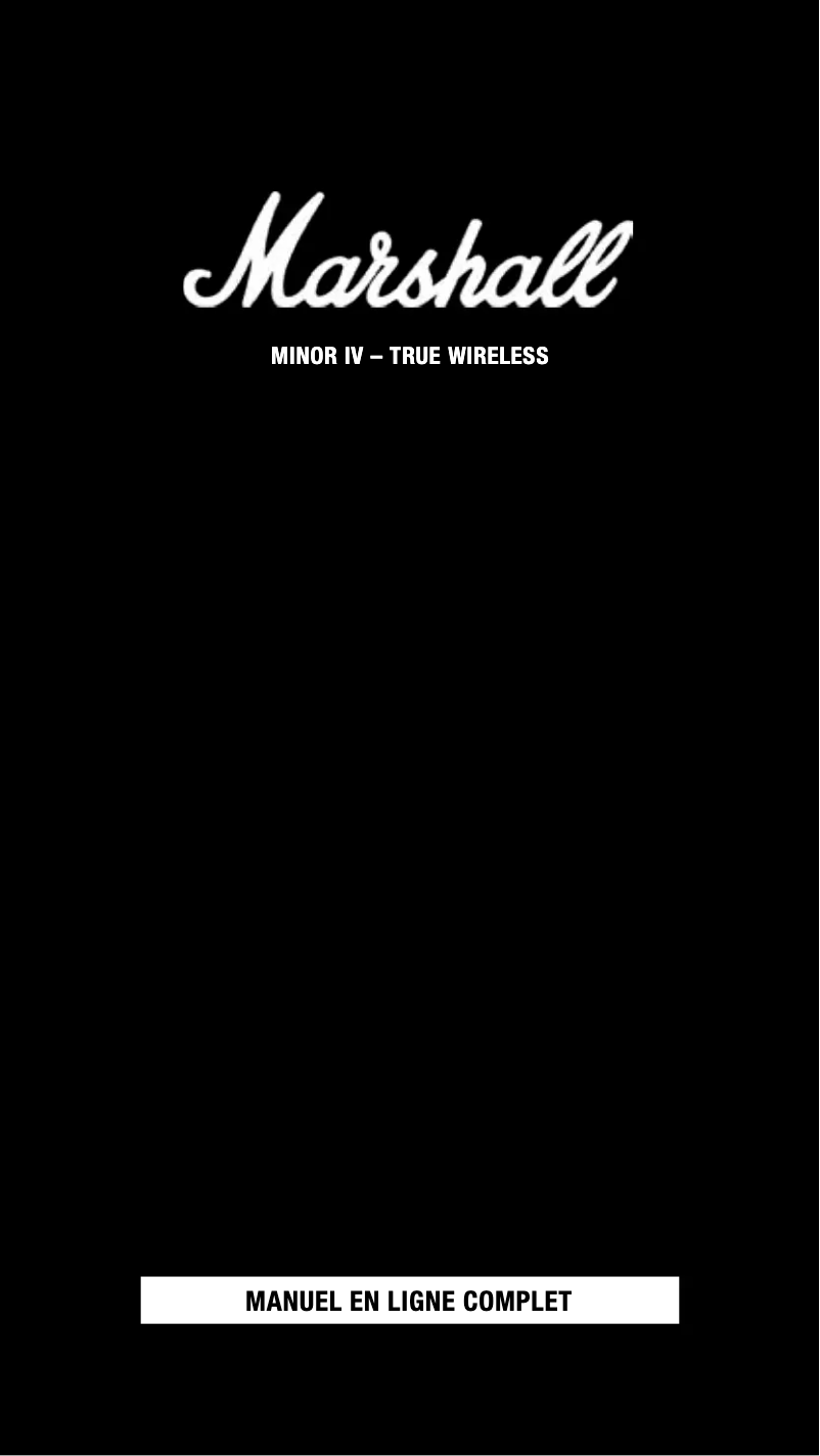 Page n°1 - Manuel utilisateur Marshall Minor IV