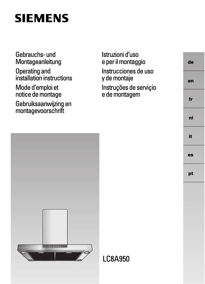 Image de la première page du manuel de l'appareil LC957AA70