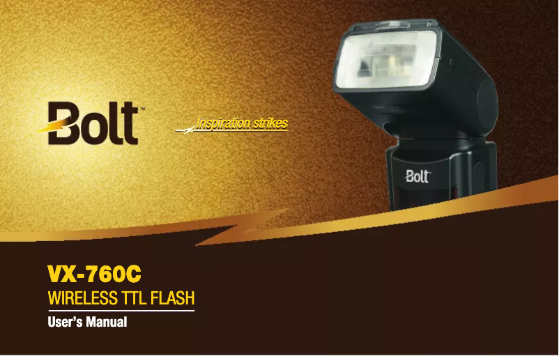 Page 1 de la notice Manuel utilisateur Bolt VX-760