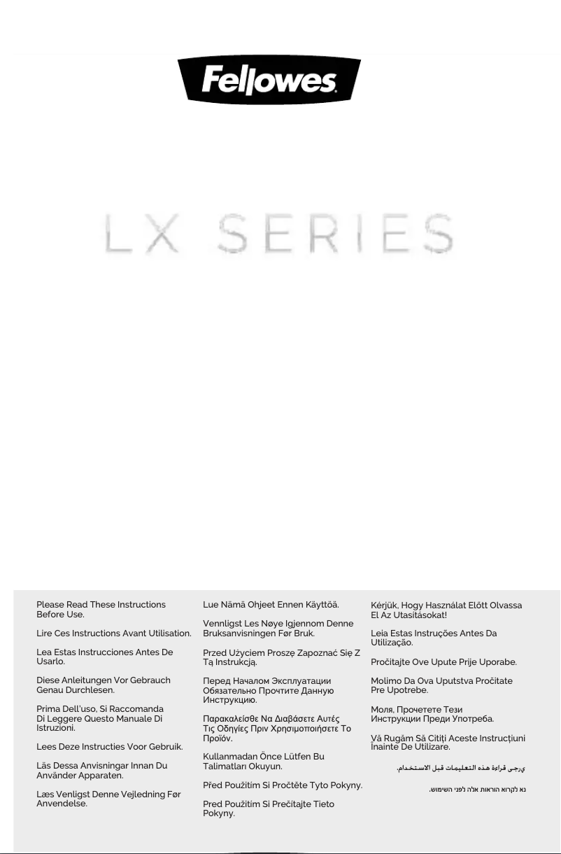 Page 1 de la notice Manuel utilisateur Fellowes Powershred LX201