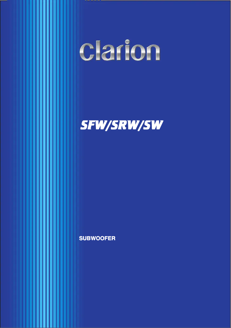 Page n°1 - Manuel utilisateur Clarion SRW1052