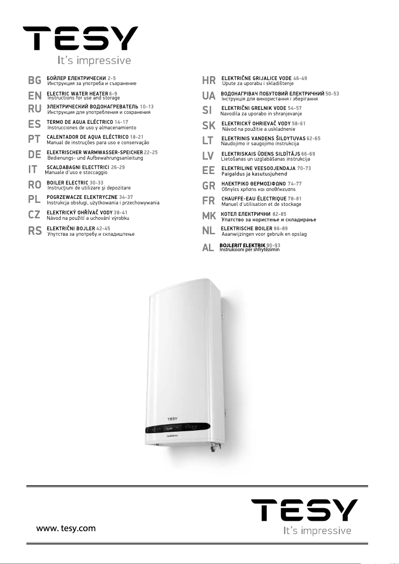 Page 1 de la notice Manuel utilisateur Tesy BelliSlimo Cloud Dry 100