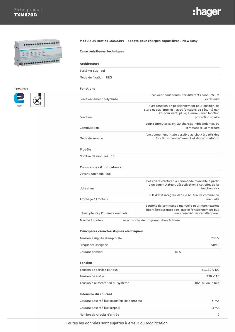 Image de la première page du manuel de l'appareil TXM620D