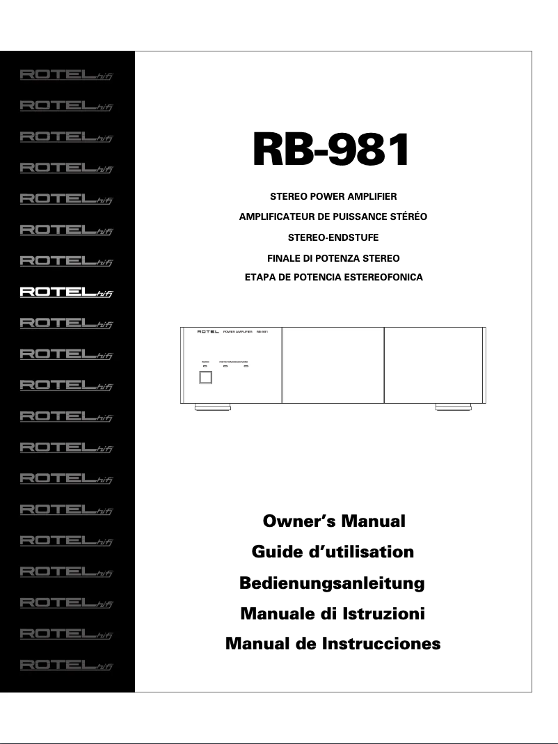 Page n°1 - Manuel utilisateur Rotel RB-981