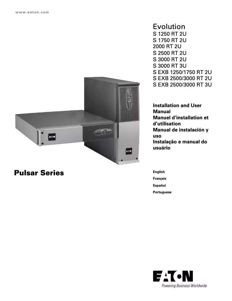 Page n°1 - Manuel utilisateur Eaton Evolution S 3000
