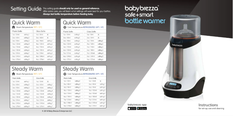 Page 1 de la notice Manuel utilisateur Baby Brezza Safe+Smart