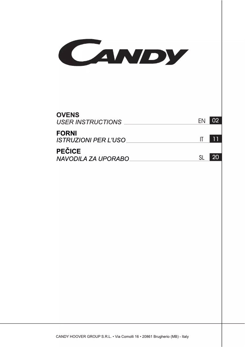 Page n°1 - Manuel utilisateur Candy FCTS886X WIFI