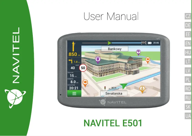 Image de la première page du manuel de l'appareil E501