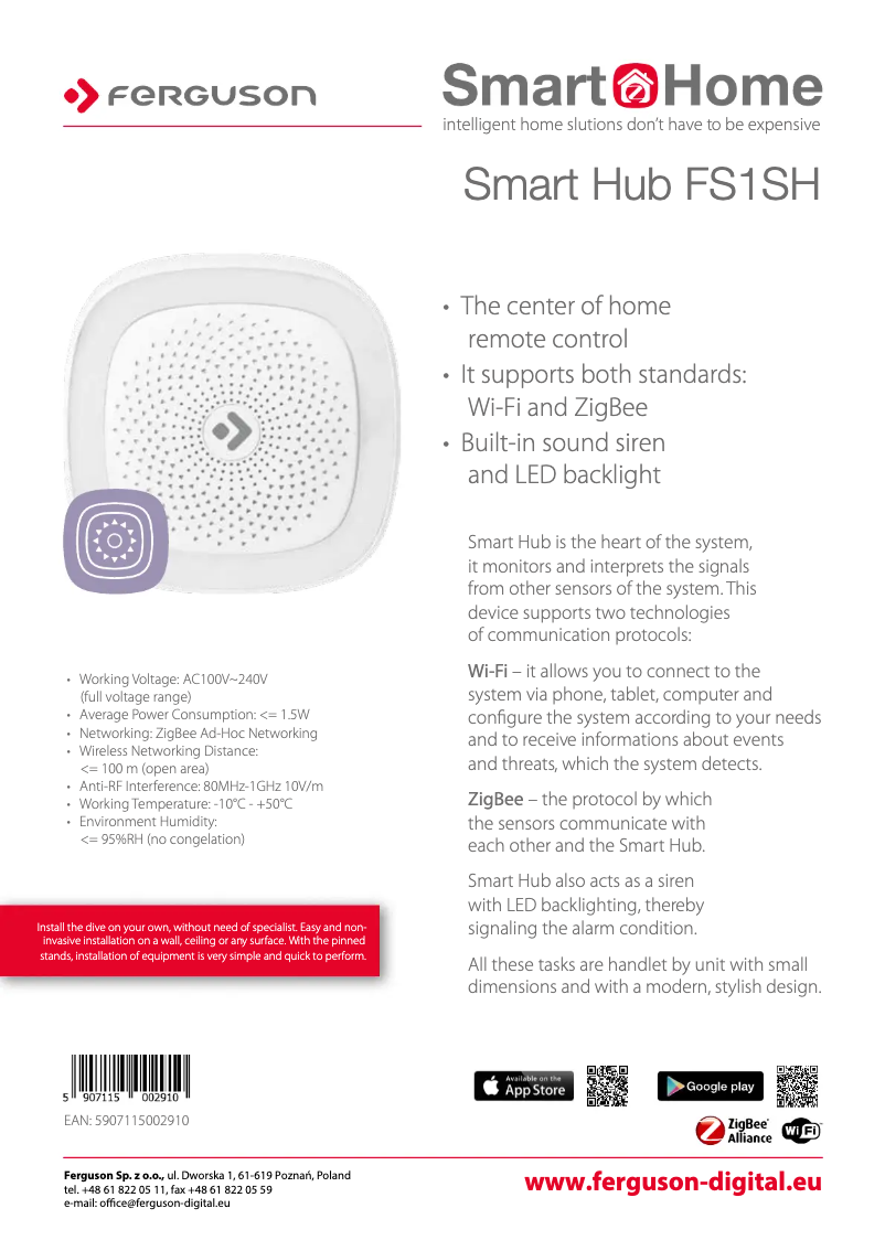 Página 1 del manual Manual de usuario Ferguson FS1SH