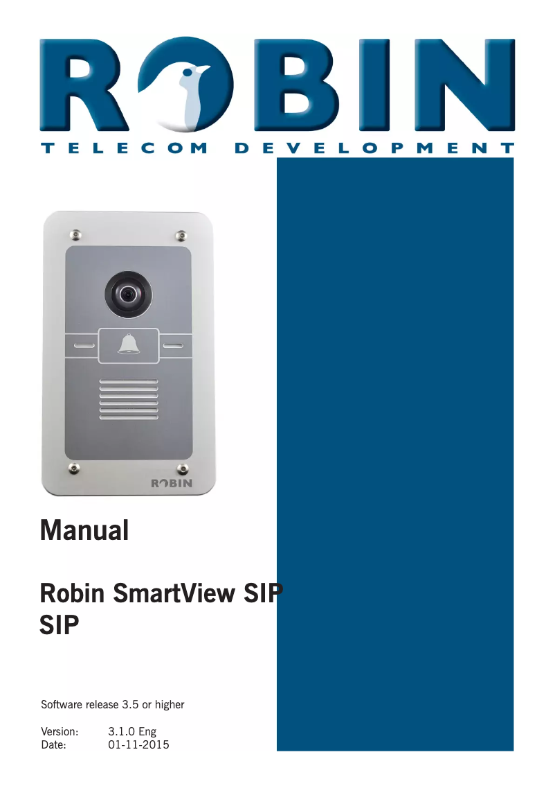 Page n°1 - Manuel utilisateur Robin SmartView SIP