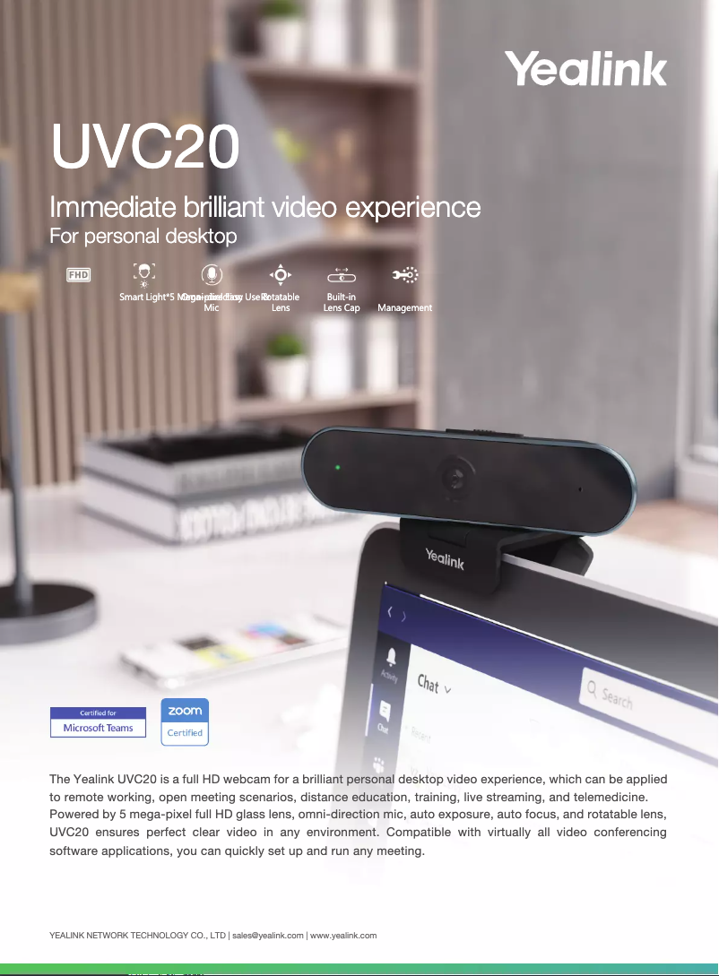 Page n°1 - Mode d'emploi Yealink UVC20