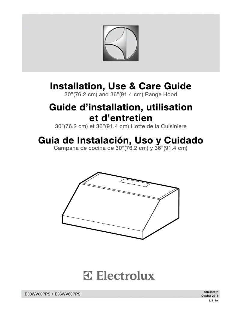 Image de la première page du manuel de l'appareil ICON E30WV60PPS