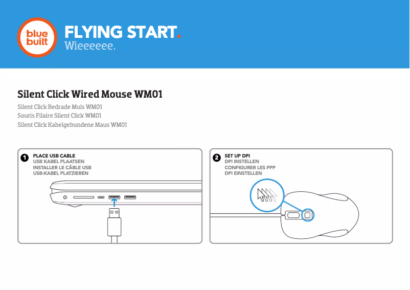 Page 1 de la notice Manuel utilisateur BlueBuilt Silent Click WM01