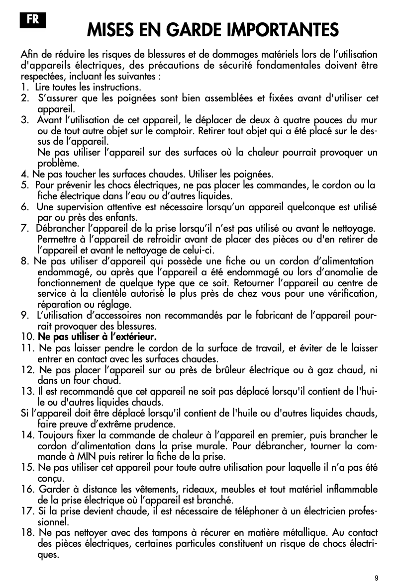 Page 1 de la notice Manuel utilisateur DeLonghi BG45