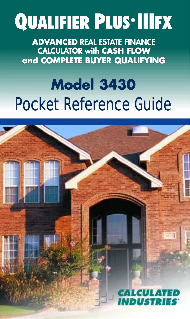 Page 1 de la notice Manuel utilisateur Calculated Industries Qualifier Plus IIIFX