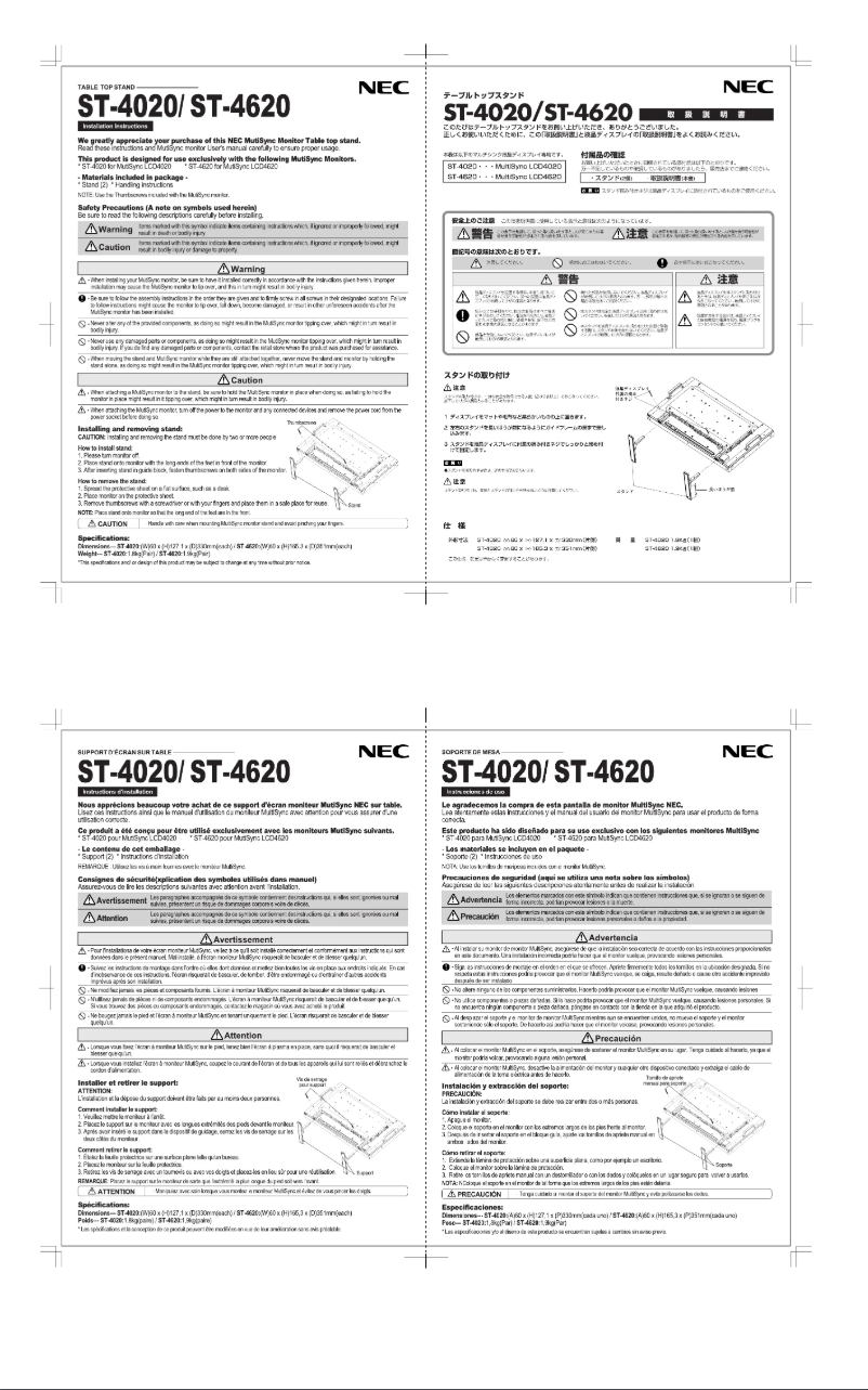 Imagen de la primera página del manual del dispositivo ST-4020