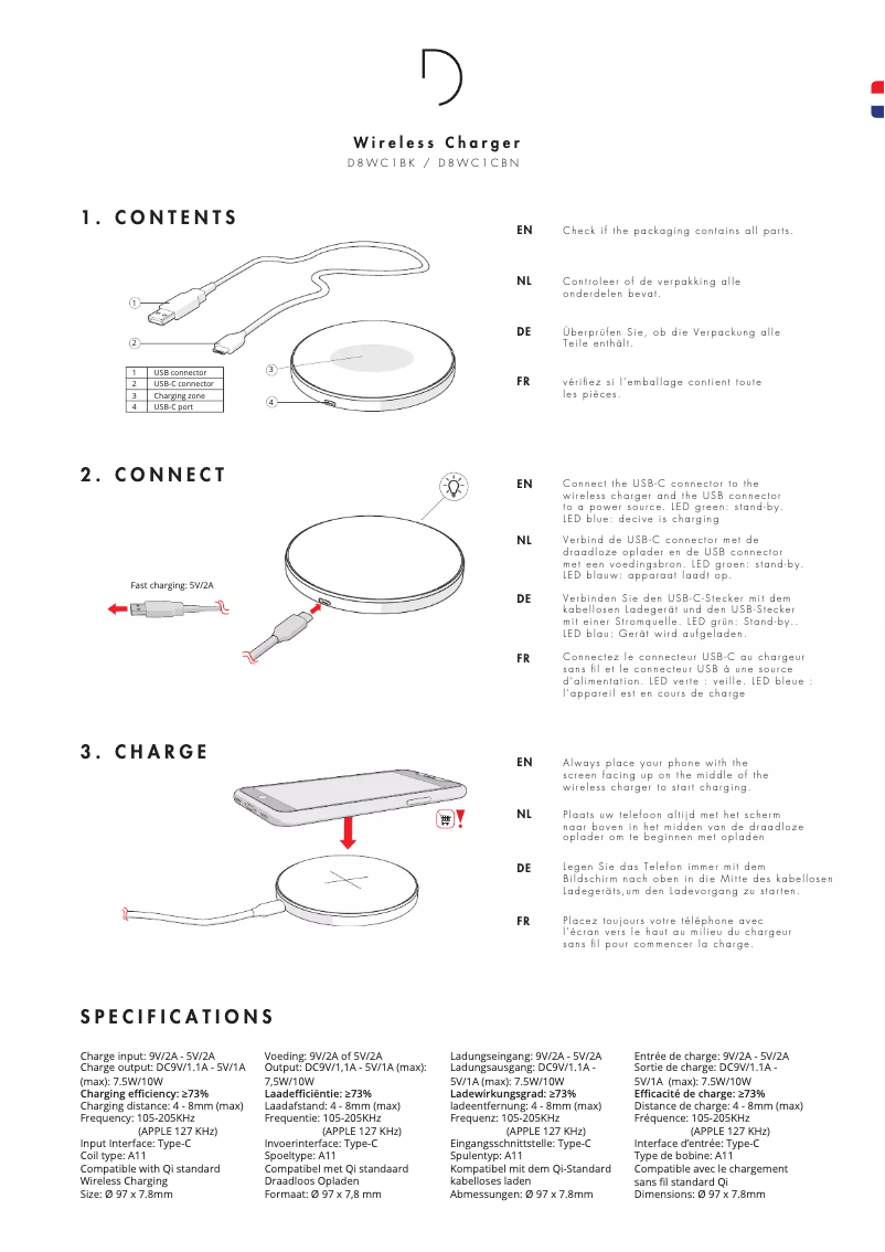 Image de la première page du manuel de l'appareil D8WC1CBN