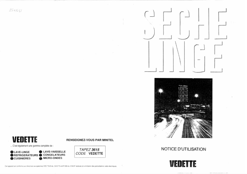 Page 1 de la notice Manuel utilisateur Vedette SLE850