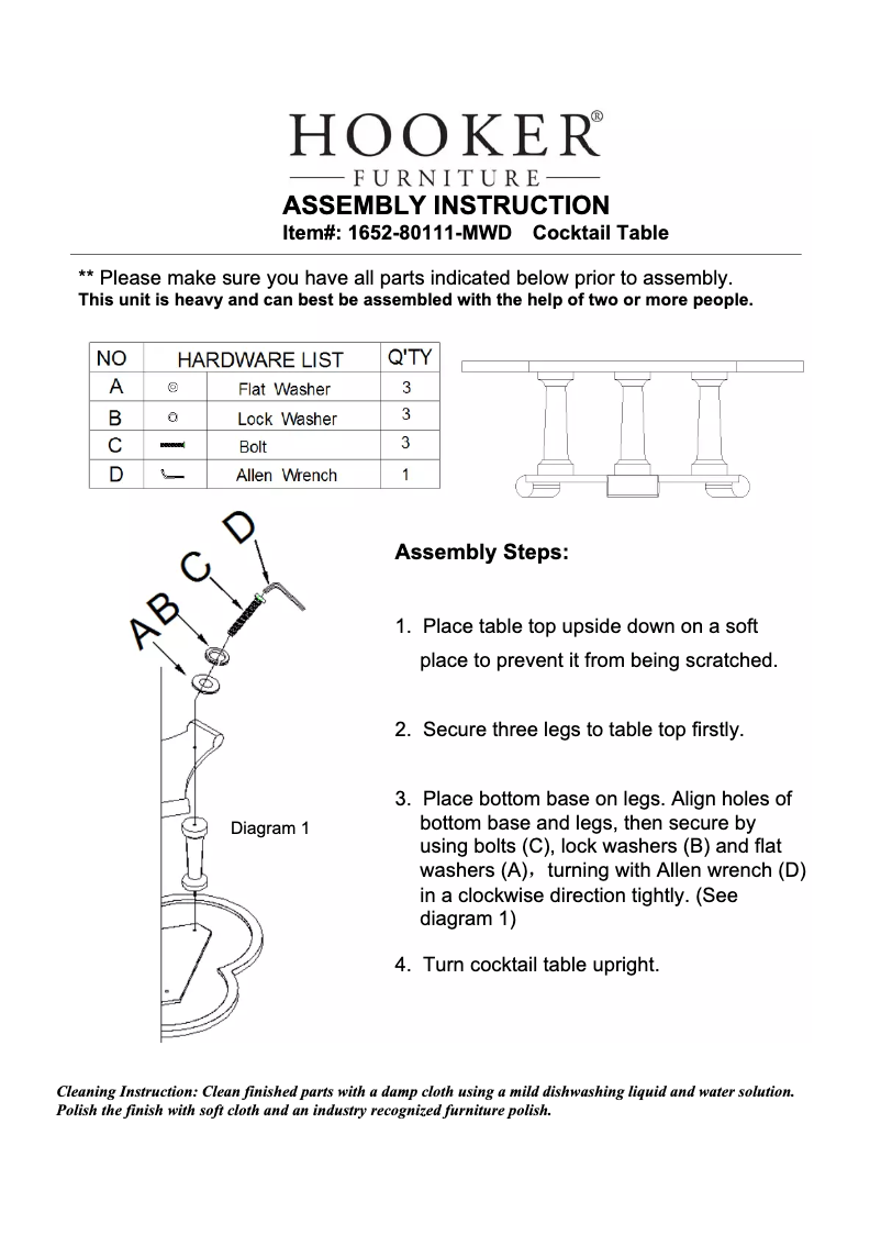 Page 1 de la notice Manuel utilisateur Hooker 1652-80111-MWD