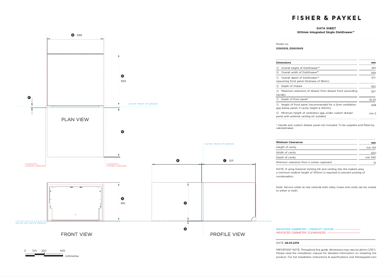 Page n°1 - Fiche technique Fisher & Paykel DD60SHI9