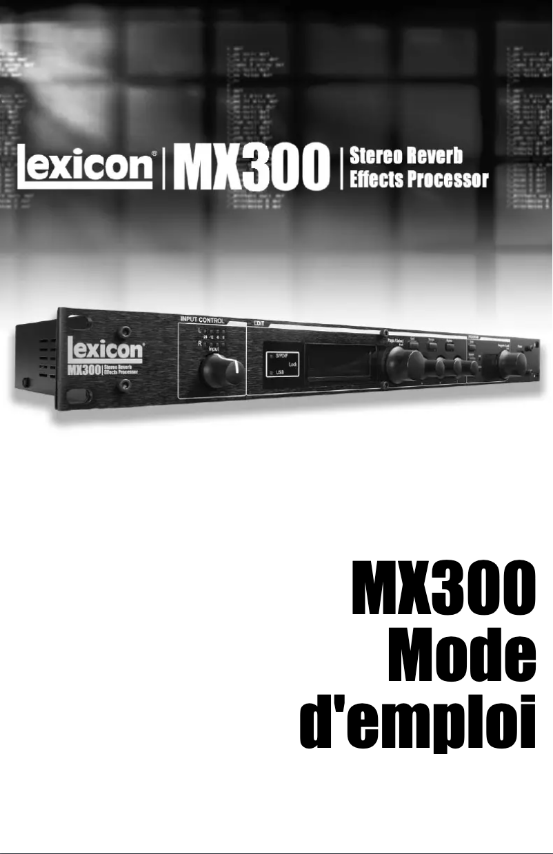 Page n°1 - Manuel utilisateur Lexicon MX300