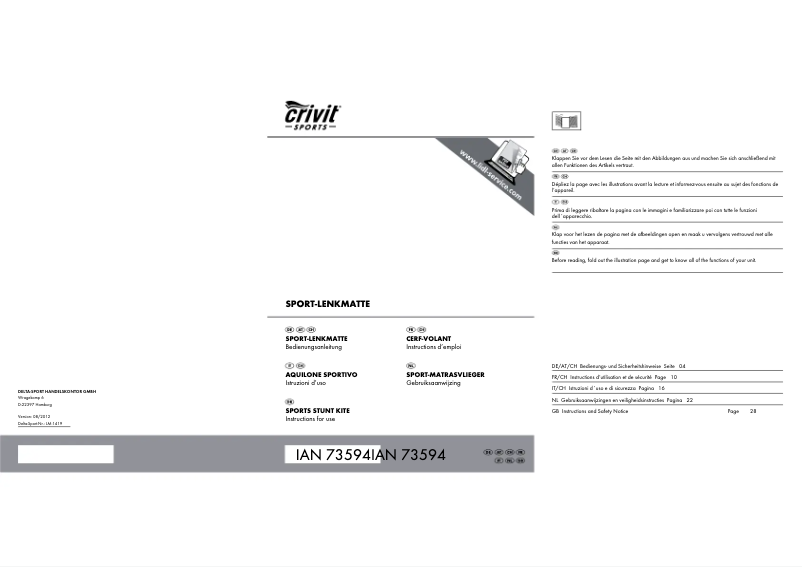 Page 1 de la notice Manuel utilisateur Crivit IAN 73594
