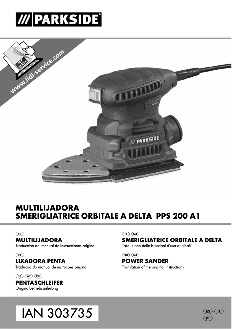 Page n°1 - Manuel utilisateur Parkside PPS 200 A1