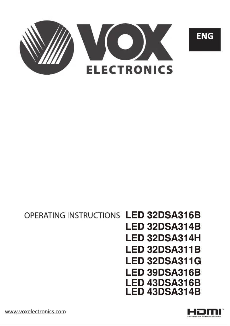 Page 1 de la notice Manuel utilisateur VOX 39DSA316B