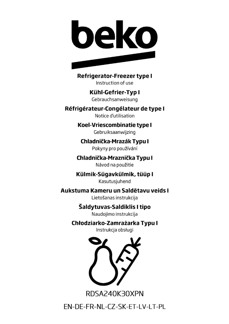 Image de la première page du manuel de l'appareil RDSA240K30XPN