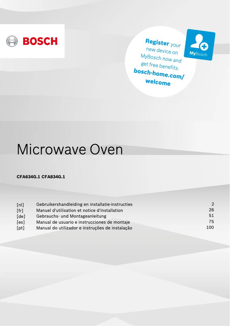 Page n°1 - Manuel utilisateur Bosch CFA834GC1